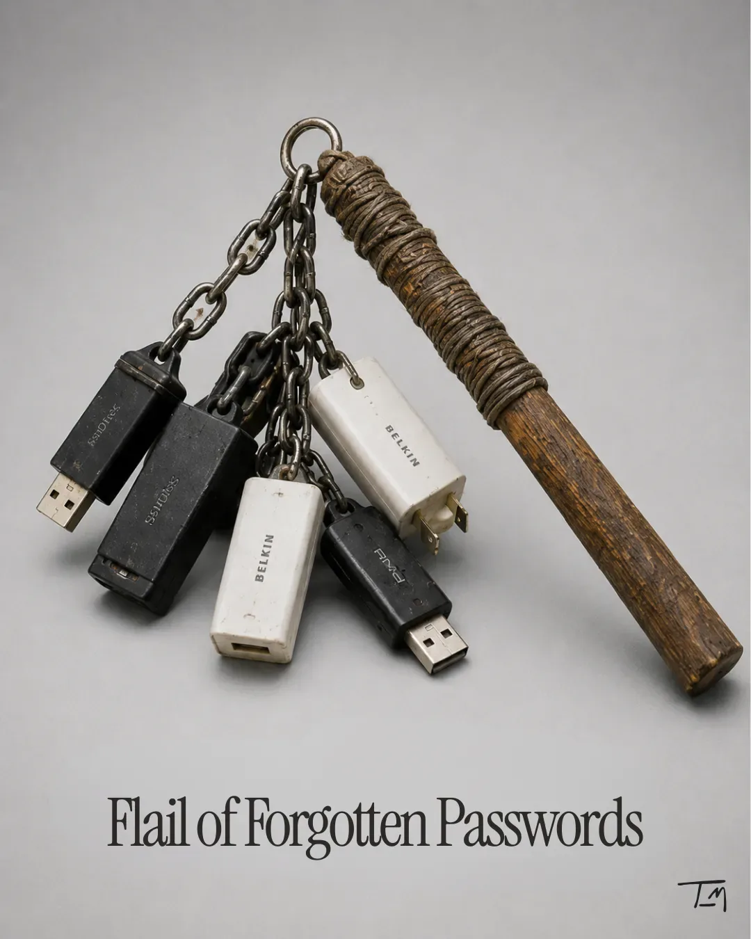 Flail Of Forgotten Passwords concept image from the Lemonteed Memetic Warfare archive
