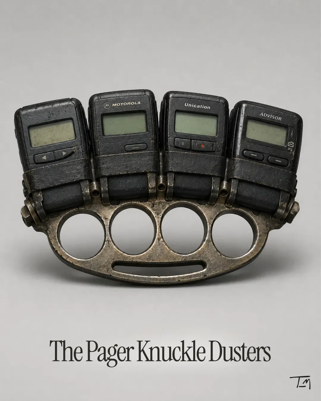The Pager Knuckle Dusters concept image from the Lemonteed Memetic Warfare archive