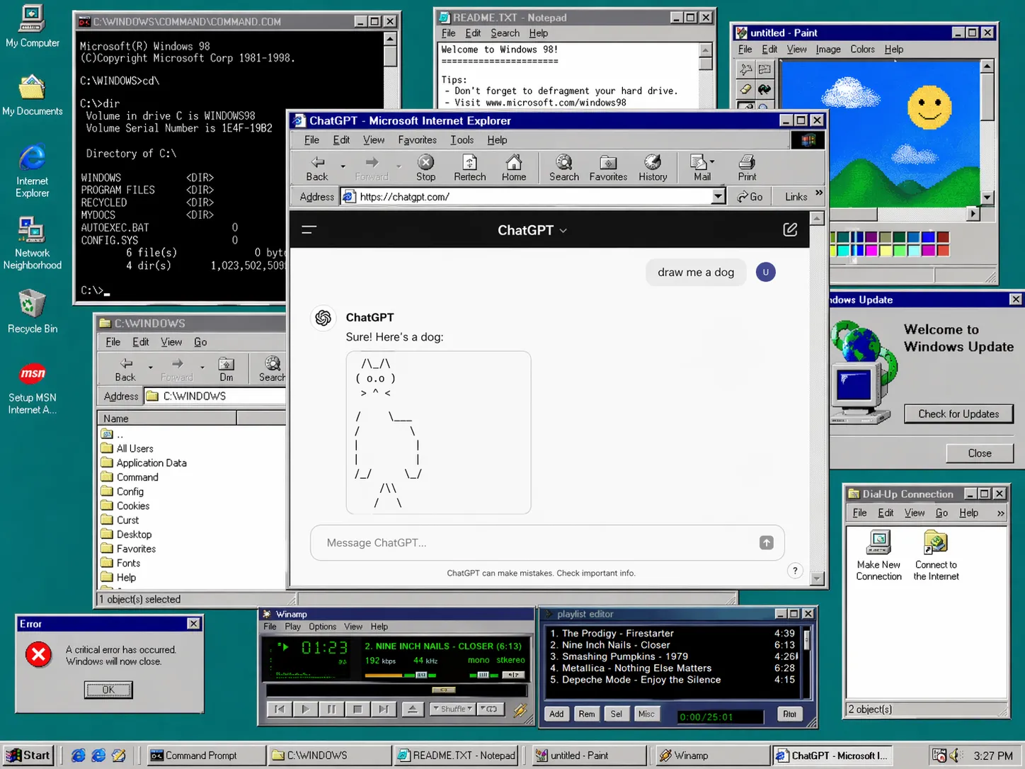Windows 98 Chatgpt from the Lemonteed Misc Gens series