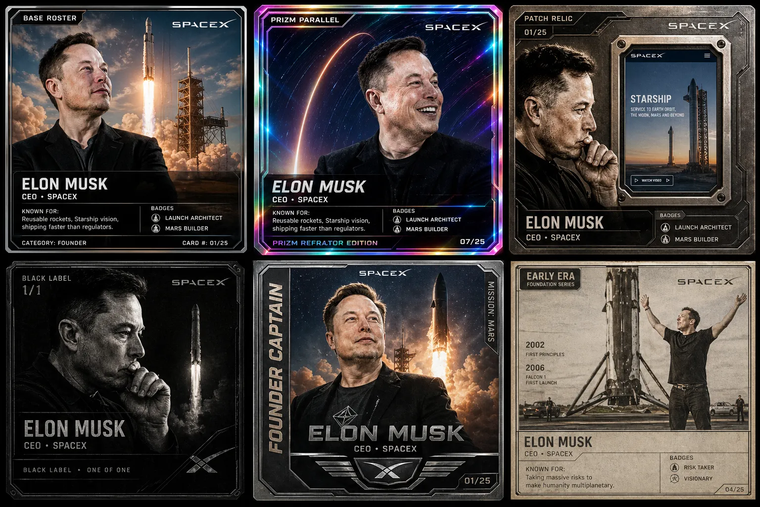 Elon's Multi Cards from the Lemonteed VRG Cards series