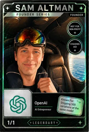 Sam Altman founder series concept card from the Lemonteed VRG Cards archive.