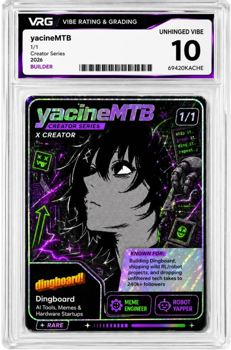 Yacine from the Lemonteed VRG Cards series