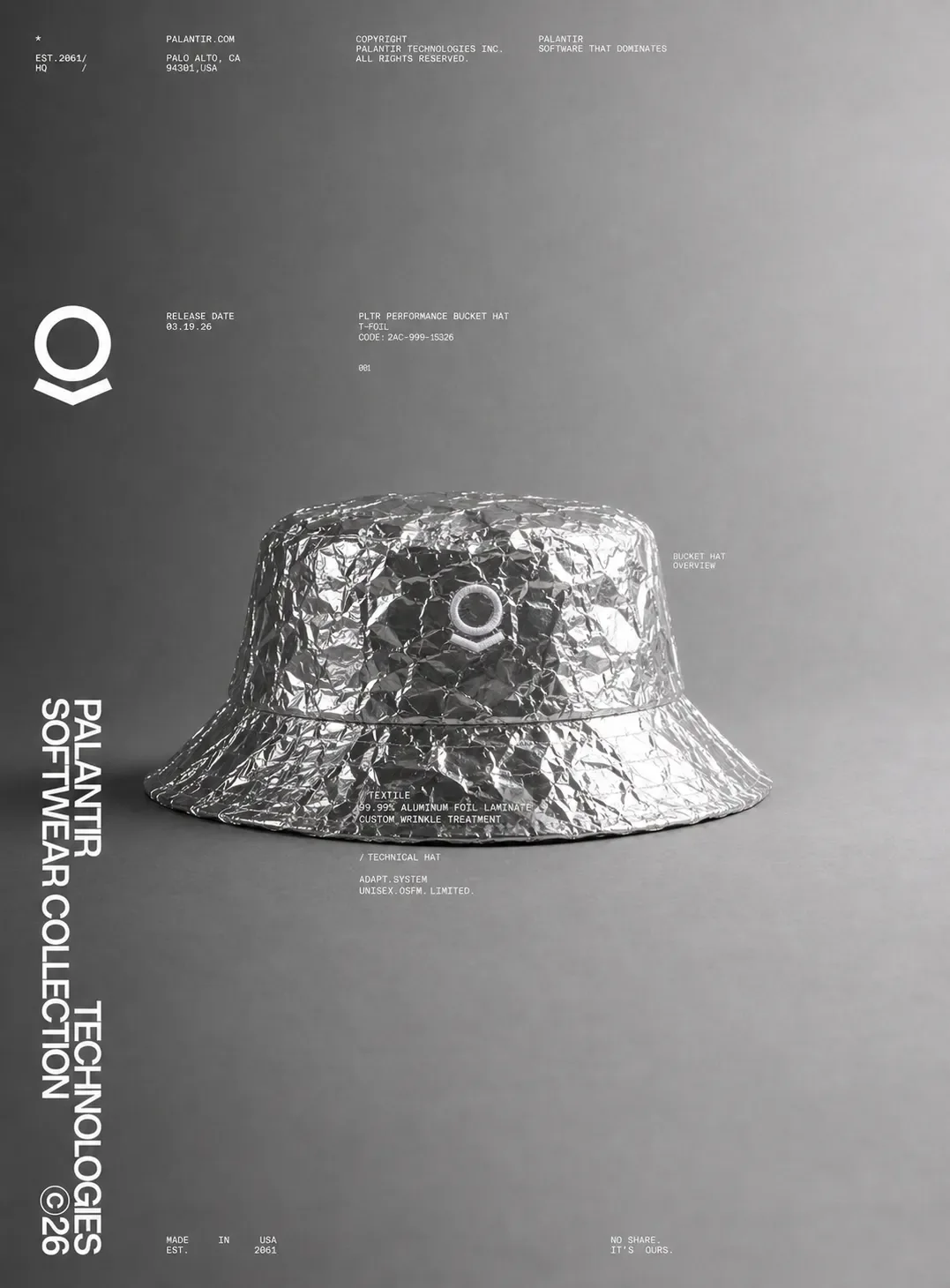 Tinfoil Palantir Bucket Hat concept image from the Lemonteed What If archive