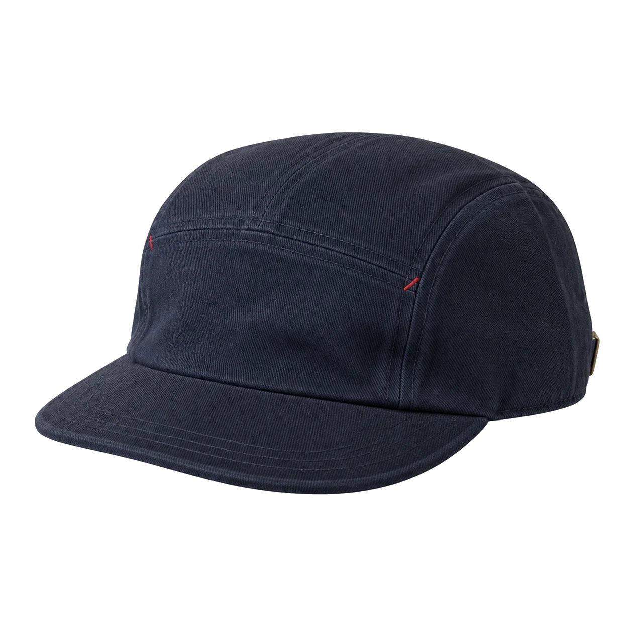 Low-crown five-panel shop cap in deep ink navy