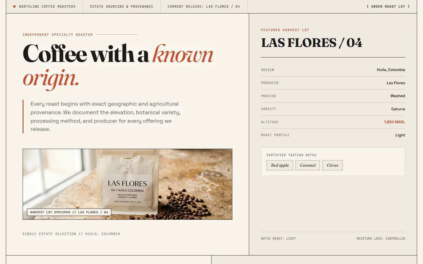 Screenshot of Northline Coffee