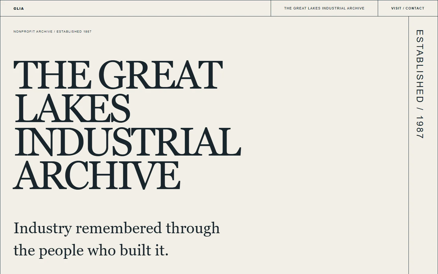 Screenshot of Great Lakes Industrial Archive