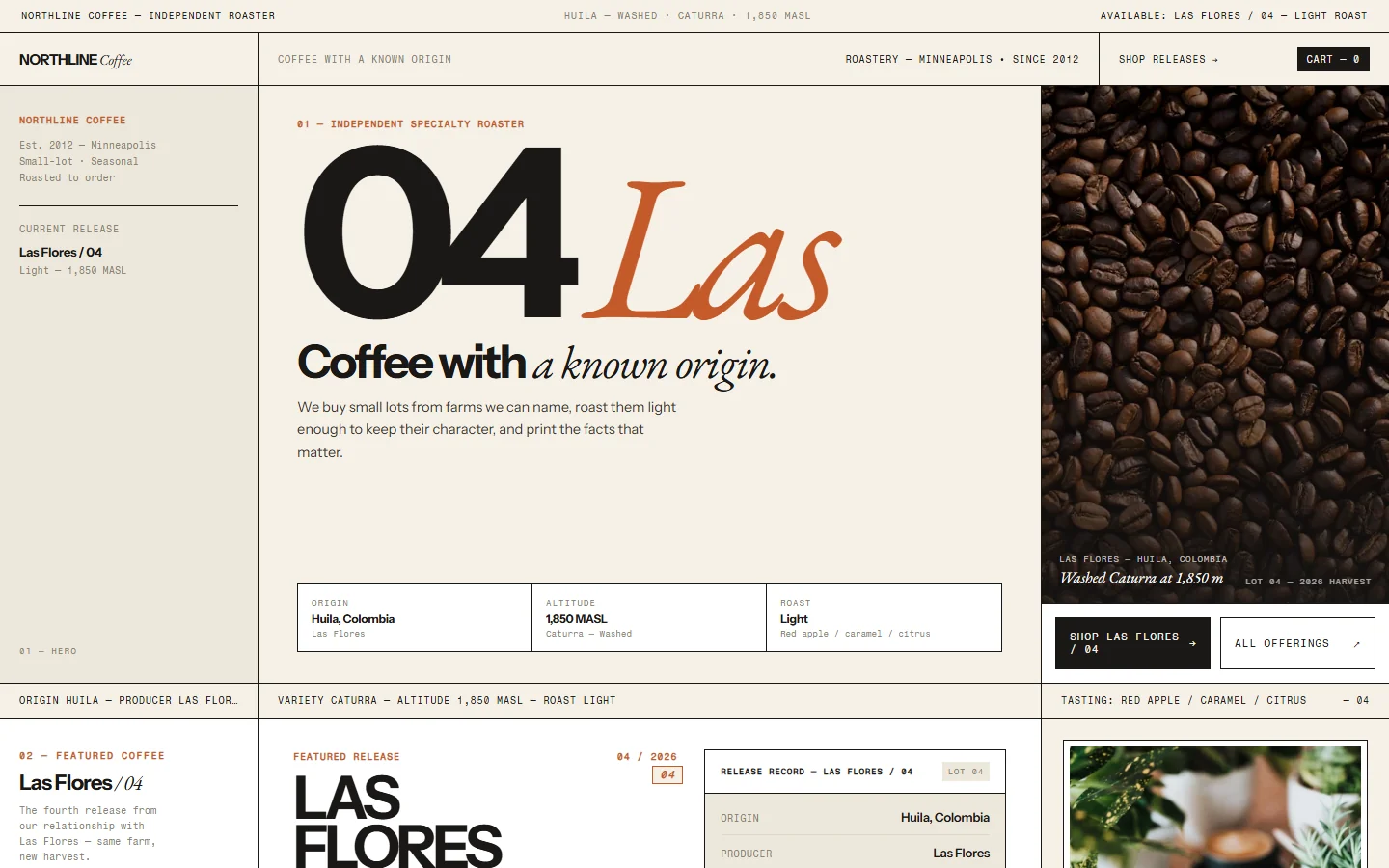 Screenshot of Northline Coffee