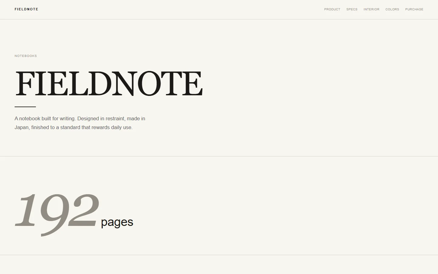 Screenshot of FIELDNOTE / DAILY 01