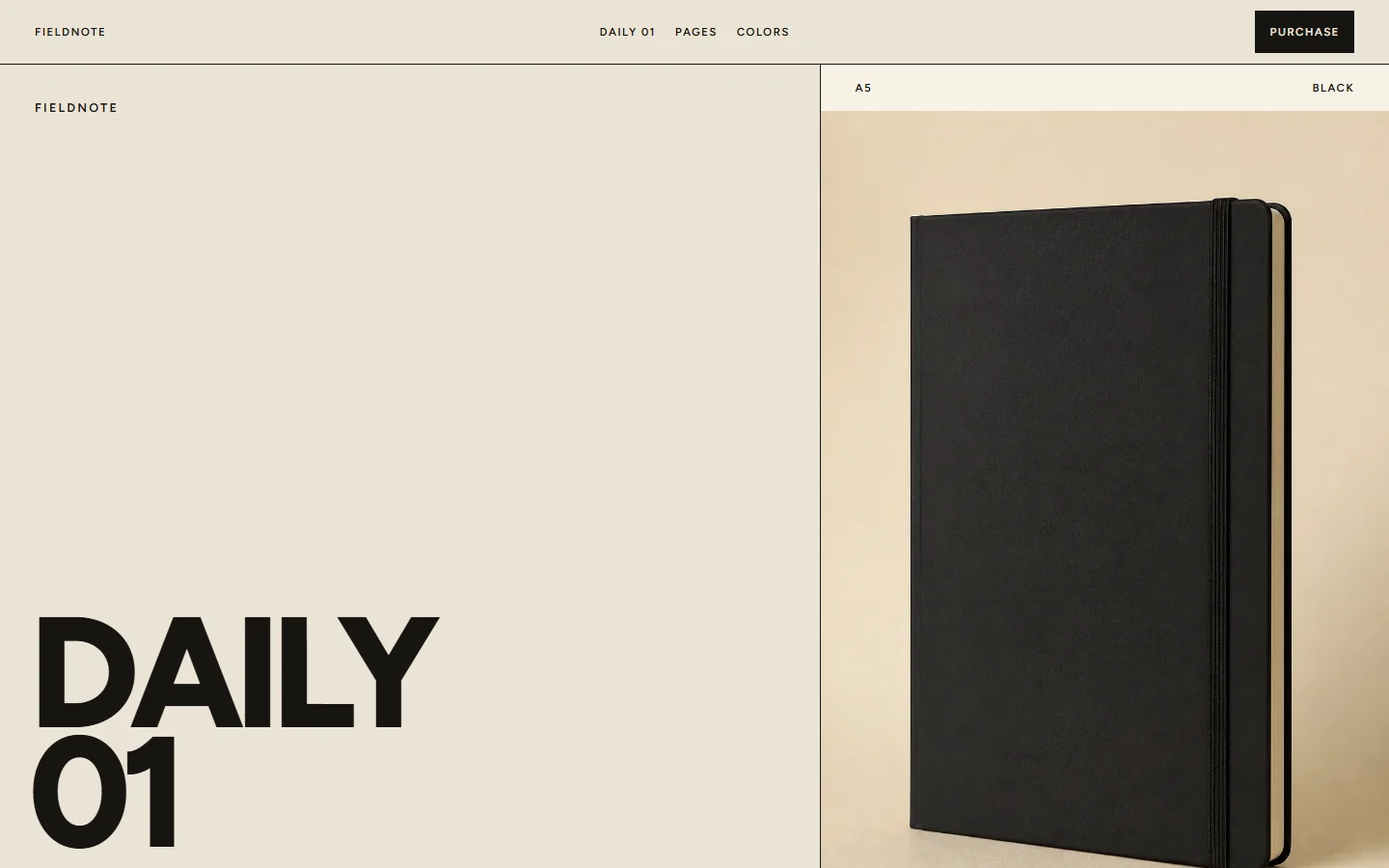 Screenshot of FIELDNOTE / DAILY 01