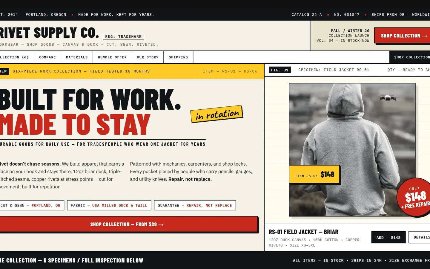 Screenshot of Rivet Supply Co